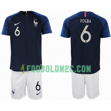 Frankrig VM 2018 POGBA 6 2 star Børn Hjemmebanesæt Kortærmet (+ Korte bukser)